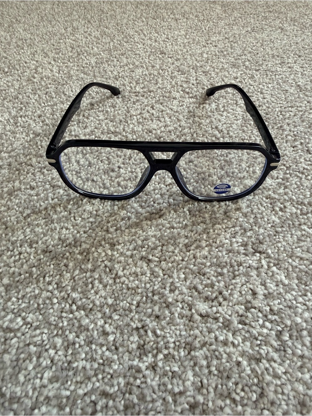 Black Aviator Style Blue Light Glasses – Clear Lens